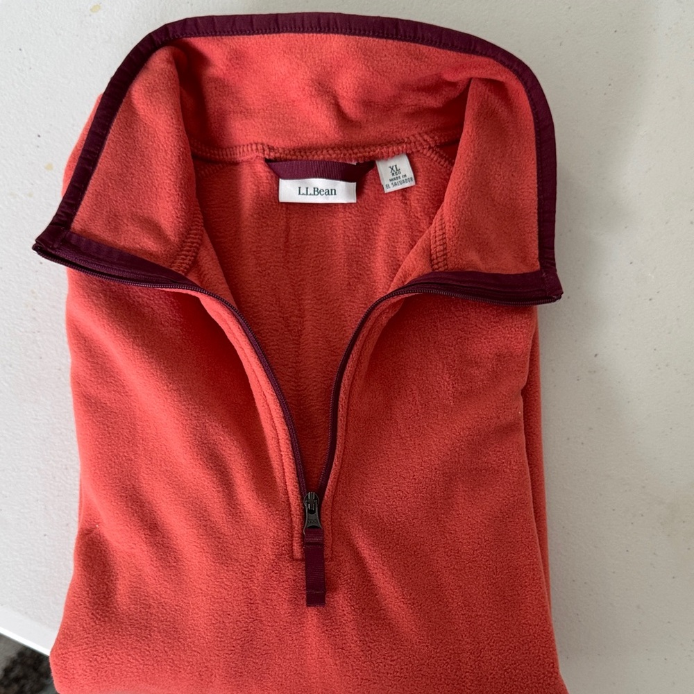 L.L. Bean Coral Fleece Half-Zip Pullover - Picture 4 of 4